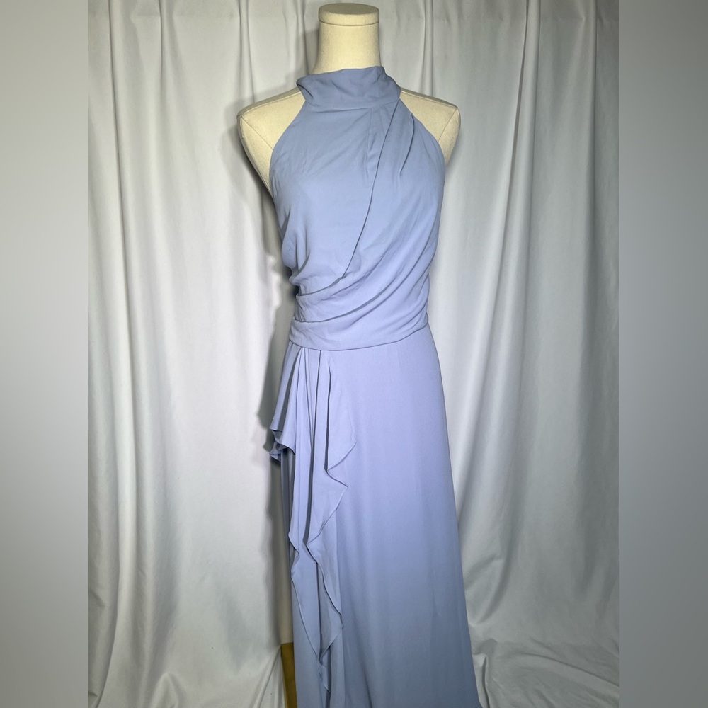 Halston Heritage Mock Neck Sleeveless Cape front dress | 14 NWT - Picture 6 of 10